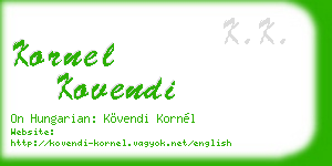 kornel kovendi business card